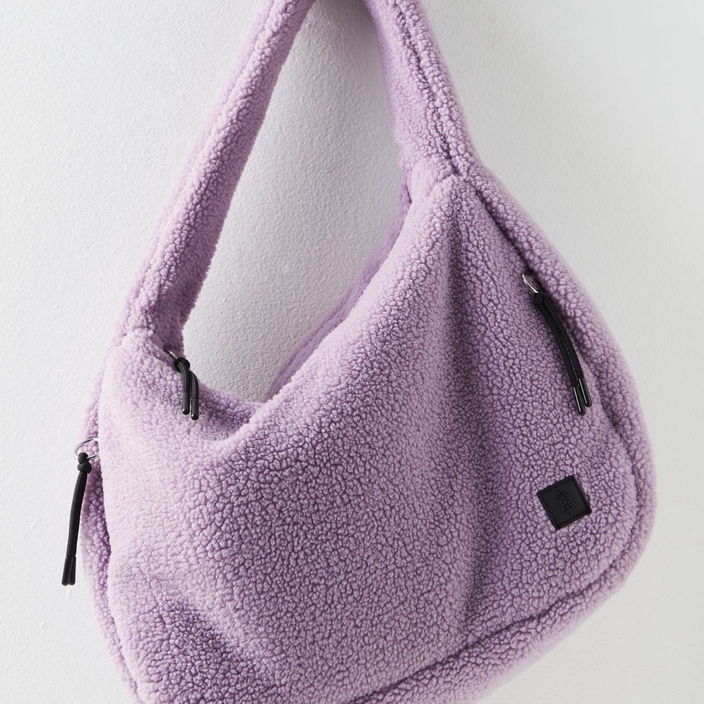 Free People Lilac Fleece Shoulder Bag